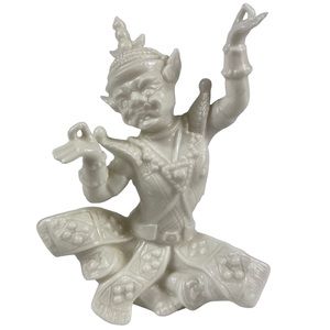 Buddhist Temple Dancer Vintage Japan Fine Porcelain Sculpture Zen Peace Dance 5”